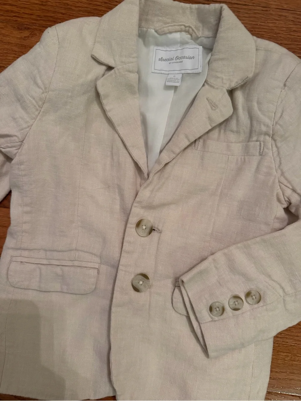 Special Occasion By Gymboree Boys Tan Linen Blend Blazer
